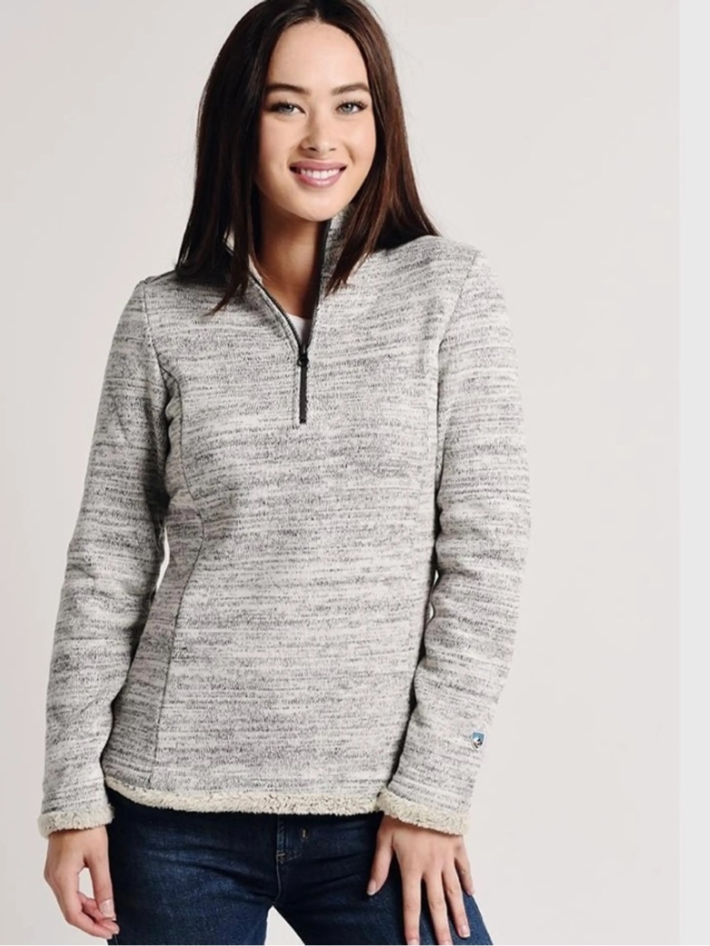 KUHL Alaska Quarter Zip Fleece Pullover Sweatshirt Women's Medium Gray